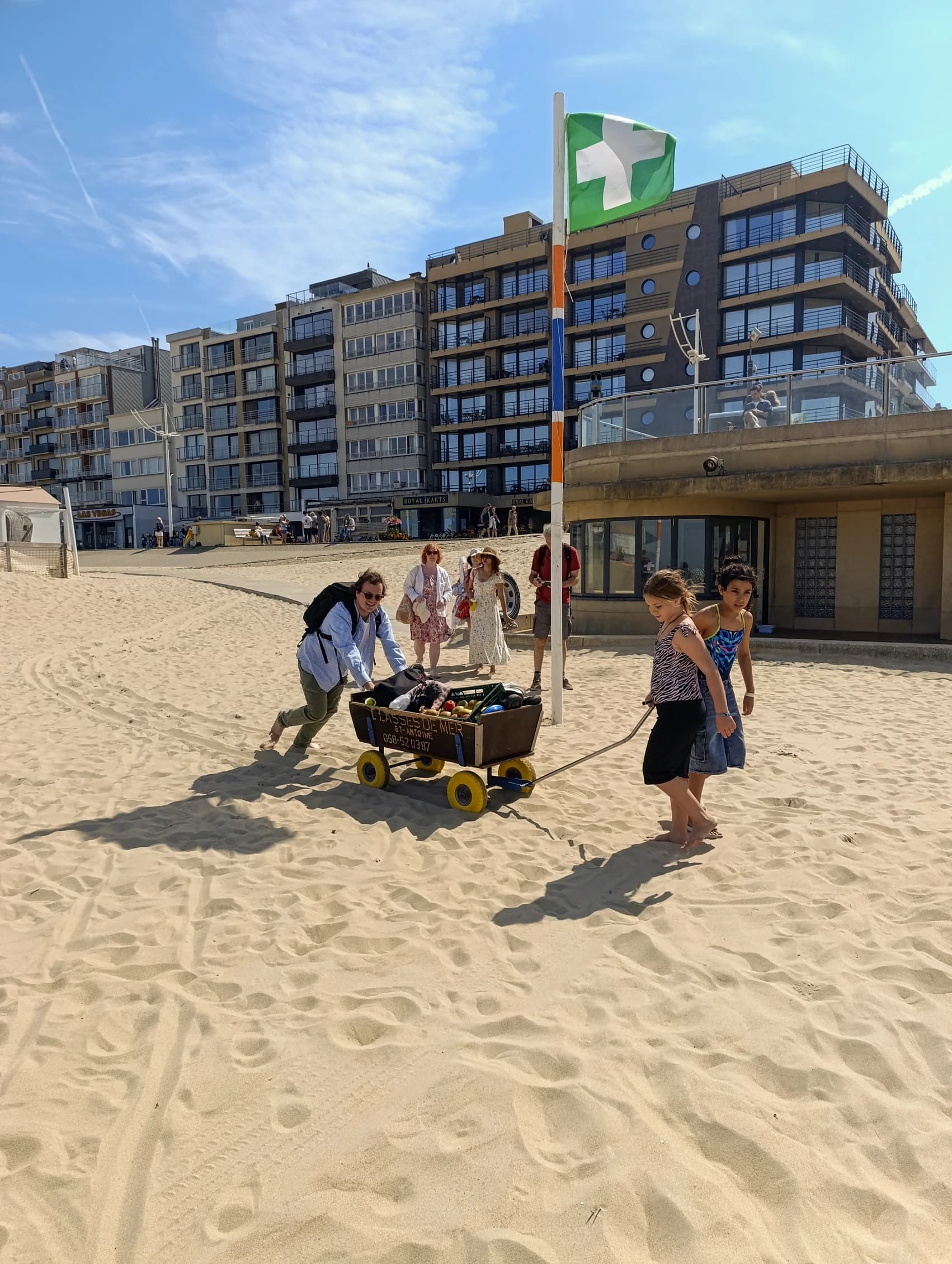 Les enfants de l'école de devoirs de La Place en voyage à la mer (Coxyde)